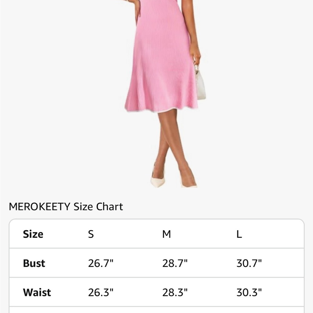 Pink Ribbed Midi Dress - Picture 3 of 7